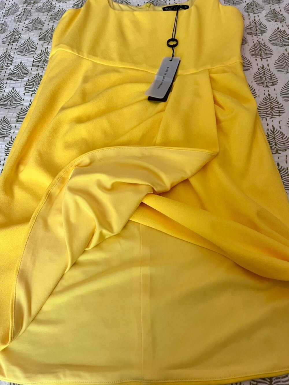 NWT Black Halo Yellow Aloy Mini Dress 8 - Picture 5 of 6